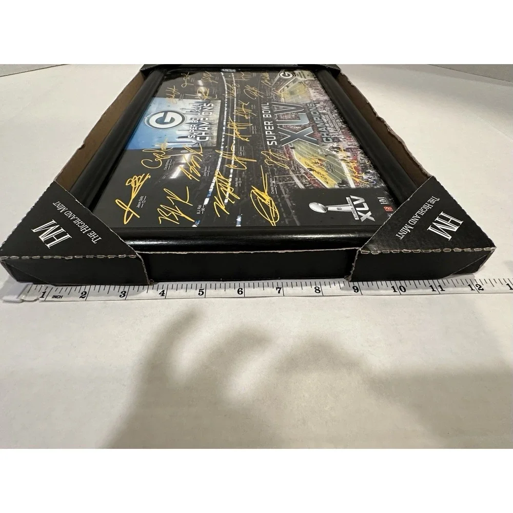 Green Bay Packers Highland Mint 2010 Super Bowl XLV Facsimile Signatures Framed